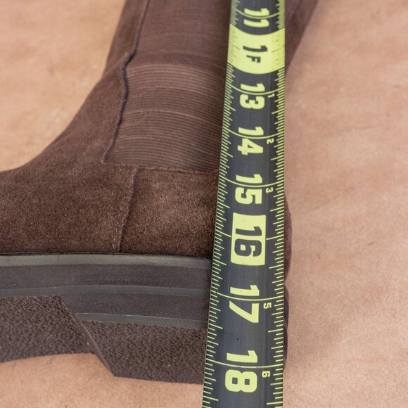 Donald J Pliner Wmn Naala Stretch Calf Brown Suede Slip Comfy Knee Boots sz 6.5 - Picture 9 of 10